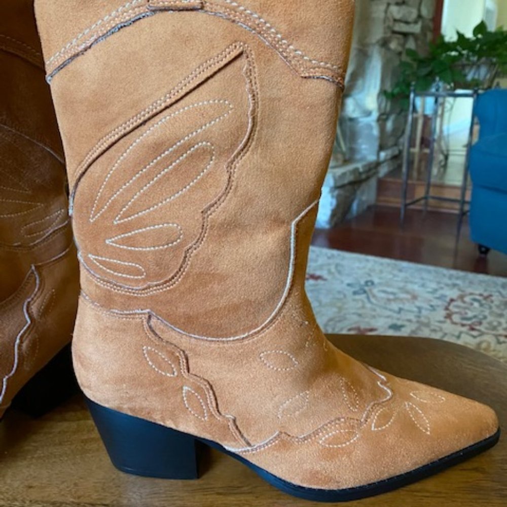Public Desire Brand - Western Boots  - Tan Stitch / US Size 7